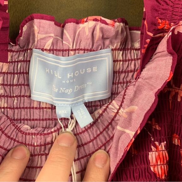 Hill House size 2x Ellie nap dress burgundy botanical red Pink trad cottage boh - Picture 4 of 11